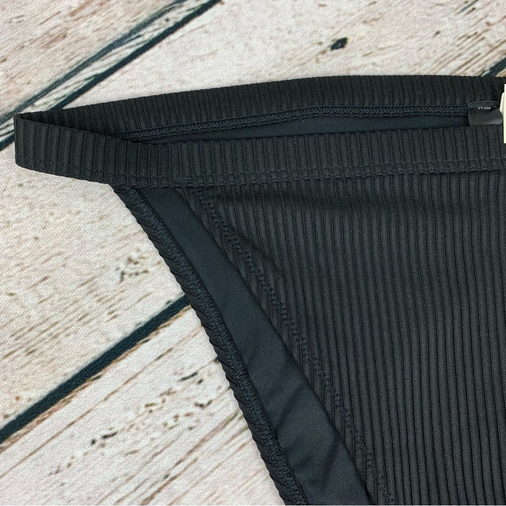 NWT XL PINK Victoria’s Secret Black Ribbed High Waist Mini Bikini Bottom Swim VS - Picture 4 of 10
